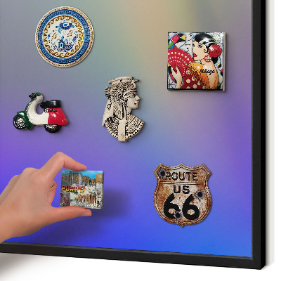 Vacation magnet board with a black frame Subtle gradient