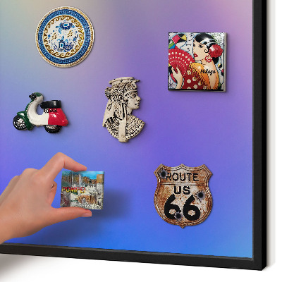 Vacation magnet board with a black frame Subtle gradient