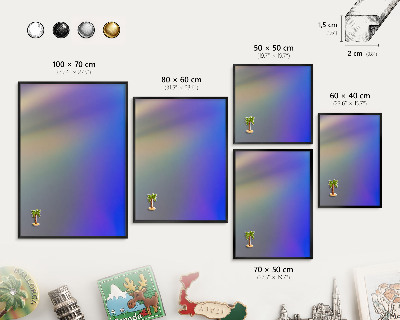Vacation magnet board with a black frame Subtle gradient