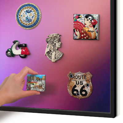 Metal wall board for magnets in a black frame Colors of harmony