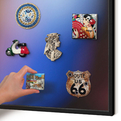 Vacation magnet board with a black frame Colors of Balance