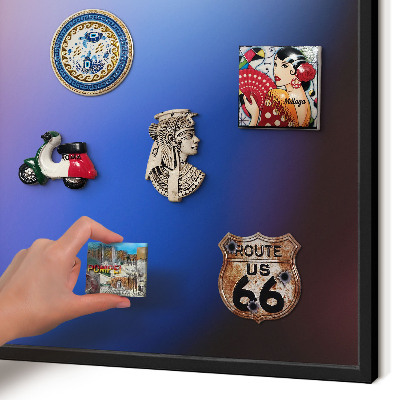 Vacation magnet board with a black frame Colors of Balance