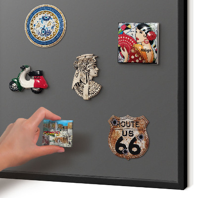Vacation magnet board with a black frame Dark gray