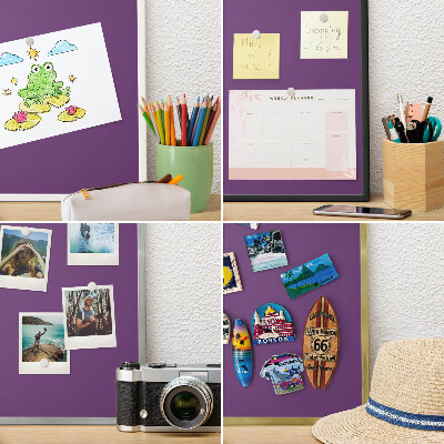 Vacation magnet board with a black frame Strong purple