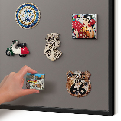 Metal wall board for magnets in a black frame Dark gray