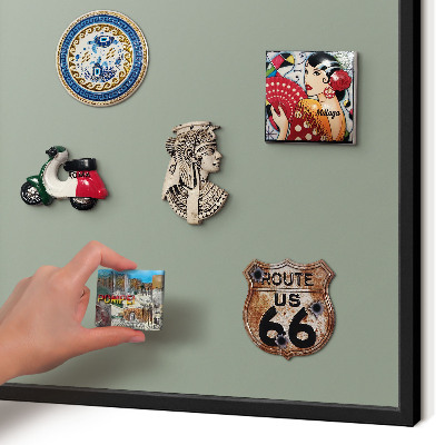 Vacation magnet board with a black frame Sage