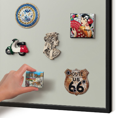 Metal wall board for magnets in a black frame Warm gray
