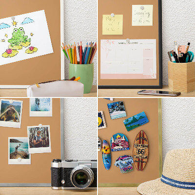 Vacation magnet board with a black frame Dull orange