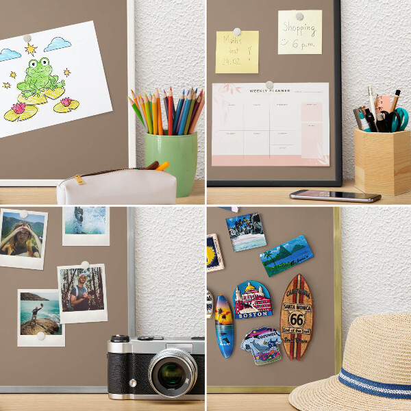 Vacation magnet board with a black frame Neutral brown