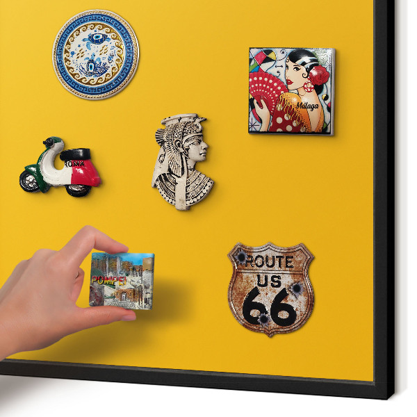 Vacation magnet board with a black frame Vivid orange