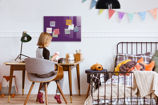 Magnetic board for wall purple