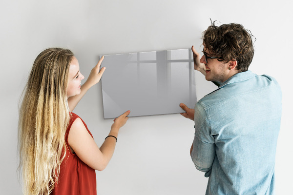 Magnetic board for wall in light gray