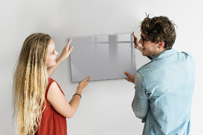 Magnetic board for wall in light gray