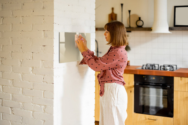 Magnetic wall board in beige