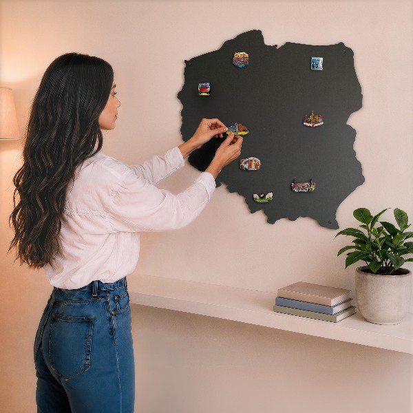 Metal magnetic board in the shape of Poland