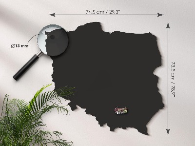 Metal magnetic board in the shape of Poland