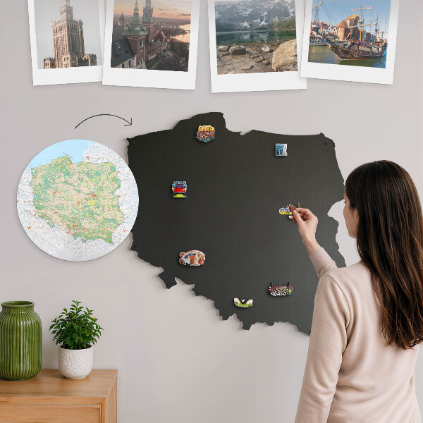 Metal magnetic board in the shape of Poland