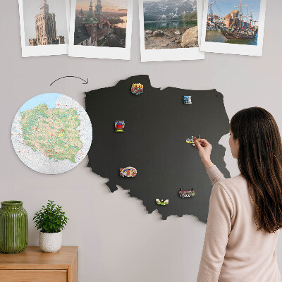 Metal magnetic board in the shape of Poland