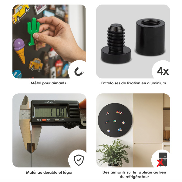 Metal wall board for magnets round black