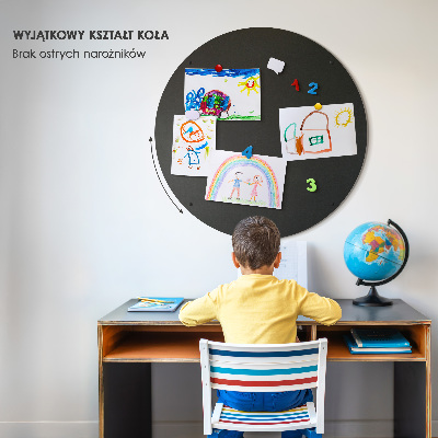 Metal wall board for magnets round black