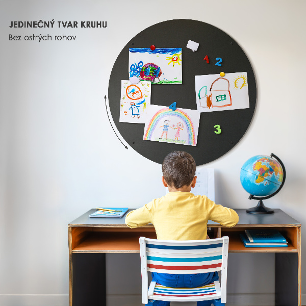 Metal wall board for magnets round black