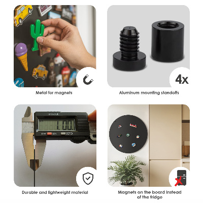 Metal wall board for magnets round black