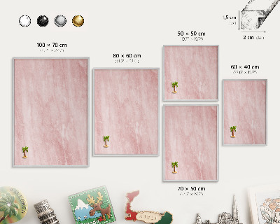 Printed magnet board in a silver frame Pink texture