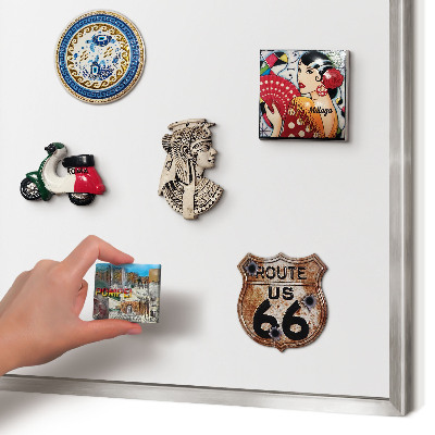 Souvenir magnet display board with a silver frame Pure white