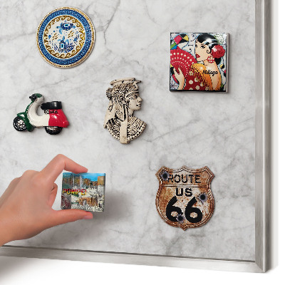 Printed magnet board in a silver frame Gray marble