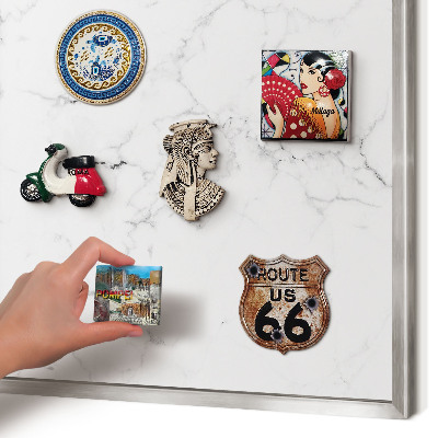 Printed magnet board in a silver frame Marble pattern