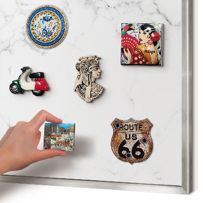 Printed magnet board in a silver frame Marble pattern
