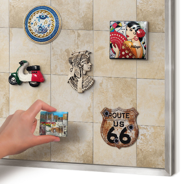 Printed magnet board in a silver frame Neutral elegance