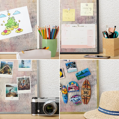 Printed magnet board in a silver frame Pastel abstraction