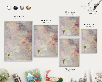 Printed magnet board in a silver frame Pastel abstraction