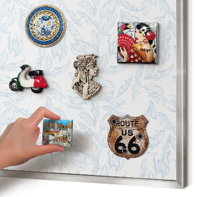 Printed magnet board in a silver frame Light theme