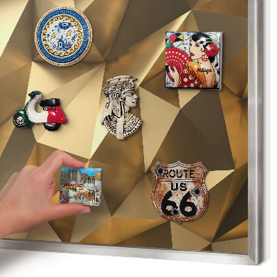 Printed magnet board in a silver frame Warm geometry