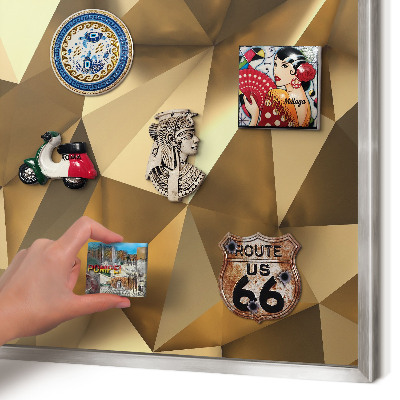 Printed magnet board in a silver frame Warm geometry