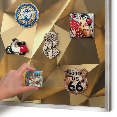 Printed magnet board in a silver frame Warm geometry