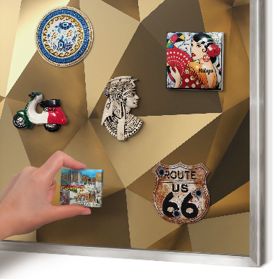 Printed magnet board in a silver frame Warm geometry