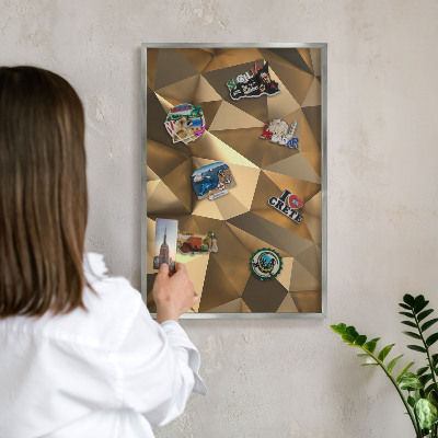 Printed magnet board in a silver frame Warm geometry