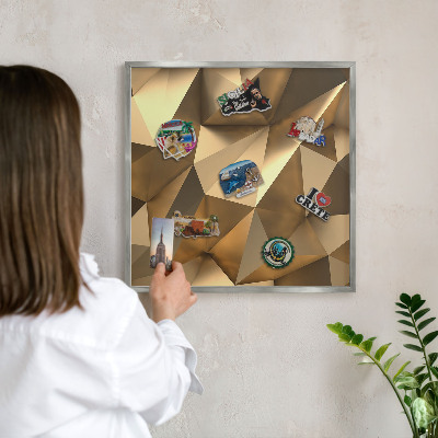 Printed magnet board in a silver frame Warm geometry