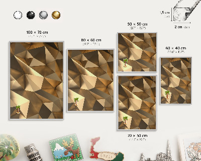 Printed magnet board in a silver frame Warm geometry