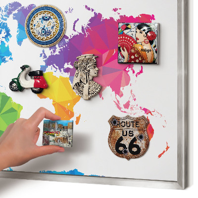 Printed magnet board in a silver frame Color map