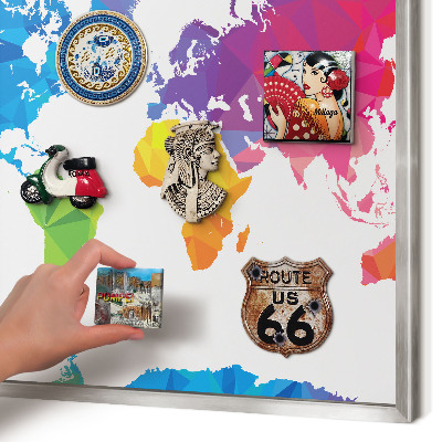 Printed magnet board in a silver frame Color map