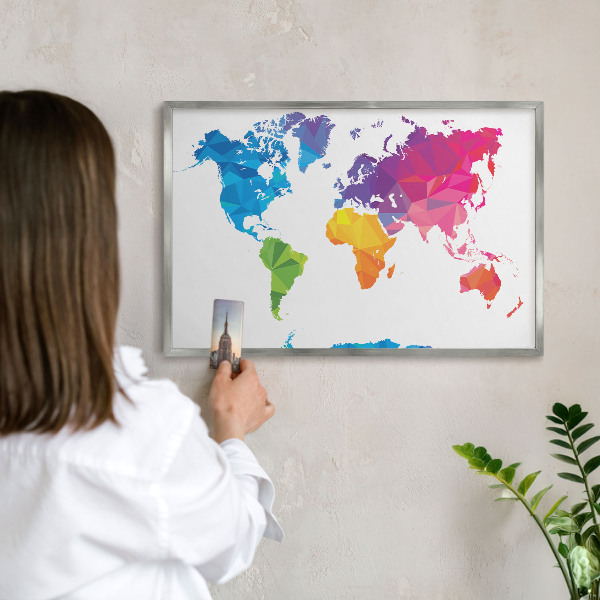 Printed magnet board in a silver frame Color map