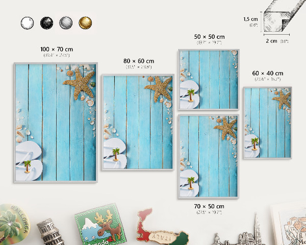 Printed magnet board in a silver frame Holiday rest
