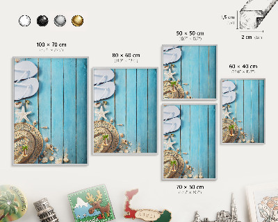 Souvenir magnet display board with a silver frame Holiday atmosphere