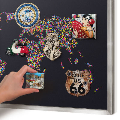 Printed magnet board in a silver frame Color map