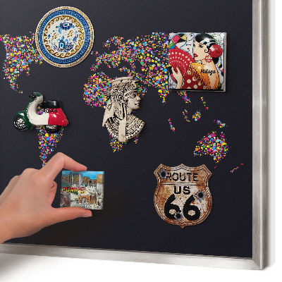 Printed magnet board in a silver frame Color map