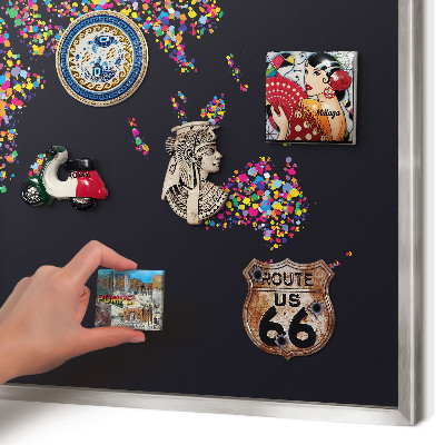 Printed magnet board in a silver frame Color map